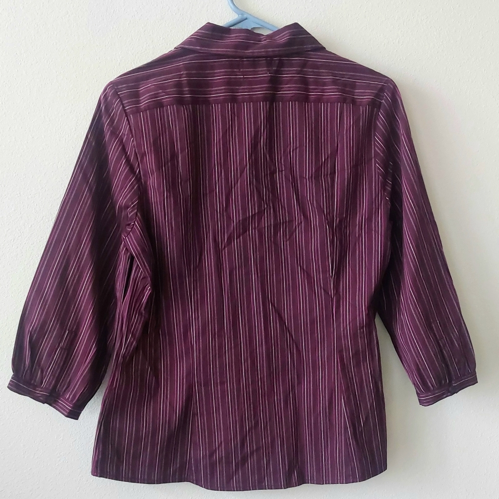π·3/$20π·NWT Old Navy Perfect Fit Stretch Button-Down 3/4 Sleeve Blouse - Picture 2 of 5